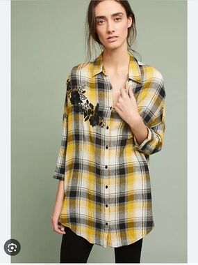 Maeve Oversized Plaid Button Down